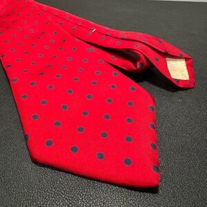 Neil Martin Tie Red Blue Polka Dot Italian Silk Classic Business Necktie Casual